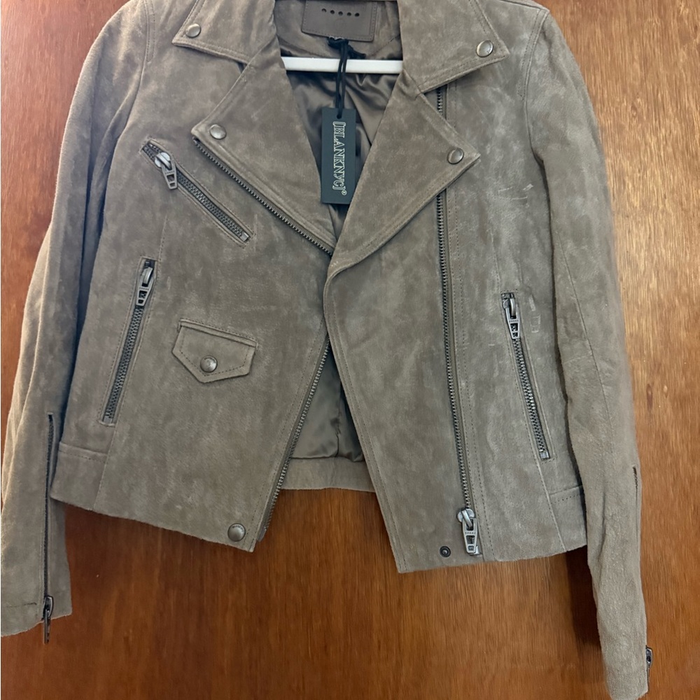 Blank NYC Women's Brown Suede Leather Jacket